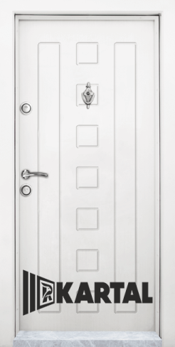 Блиндирана входна врата Картал, модел Т712, цвят Бял